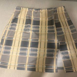 School girl medium plaid slit skirt